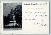 W1000 Tempelhof Krieger-Denkmal Kriegerdenkmal 1899 Künstlerkarte