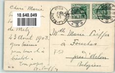 Metz Schlachtfelder August 1870 - AK Kriegerdenkmal 1908 Gebrauchsspuren