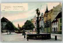 77652 W7600 Offenburg 1907 - Marktplatz Hauptstraße mit Neptunbrunnen