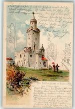 61389 W6384 Feldberg , Taunus 1904 Lithographie Feldbergturm sign. C. Biese