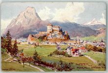 6330 Kufstein 1916 Gebrauchsspuren mit Pendling und Brünnstein Künstlerkarte Aquarell sign. Harrison Conray