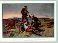 Freiwillig Hilfe im Feld Henry Dunnant 1828-1928 Rotes Kreuz 1928 Künstlerkarte