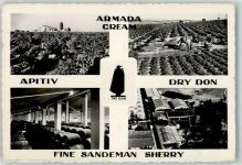 Cadiz Sandeman Sherry - Anbei Lagerung Gebäude AK Alkoholwerbung Foto AK