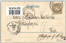 ziehen Schalen mit Brief Geldmünzen und Vogel mit Posthorn Fröhliche Pfingsten! Tiere vermenschlicht Jugendstil Maikäfer 1901 Prägedruck