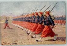 Zuaven Tucks Oilette Serie 981 Militär Frankreich Künstlerkarte
