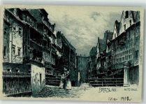 Breslau Wroclaw 1902 Künstlerkarte sign. Jander,C. Alte Ohle