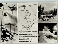O6055 Oberhof , Thüringen Rennschlittenbahn Wintersport 1977 Foto AK