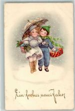 Neujahr Kinder Regenschirm Muff Geschenke Petersen, Hannes 1940