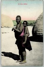 Durban 1910 Gebrauchsspuren Tracht Frau mit Kind