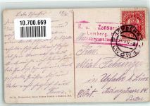 Lemberg Lwow 1917 - Denkmal Mickwicz Zensurstempel K.u.K.
