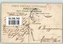Funchal 1909 Foto AK Tracht Denkmal Marktszene