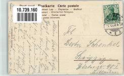 Mädchen mit langen Haaren Korb mit Rosen auf dem Kopf tragen Pfingsten 1908 Prägedruck