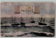 Segelschiffe und Hände zur Freunschaft Motiv Kanada 1915