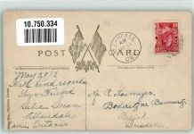 Segelschiffe und Hände zur Freunschaft Motiv Kanada 1915