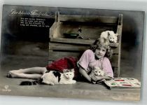 Der kleine Faulpelz Postkartenalbum , Katze Verlag GL+Co 3551-6 AK - Geschichte Foto AK