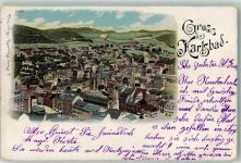 Karlovy Vary Karlsbad 1900 Gebrauchsspuren Lithographie
