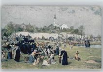 Stadt Bunzlau / Boleslawiec Künstlerkarte Kinder bringen den Gefangenen Lebensmittel sign. Carl Narr