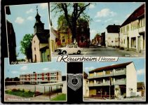 65479 W6096 Raunheim - Evangel. Kirche Am Dalles Pestalozzischule Kreissparkasse Wappen 4-Bildaufnahme