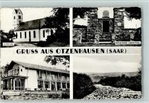 66620 W6696 Otzenhausen - Kirche Krieger-Denkmal Europahaus Hunnenring 4-Bildaufnahme
