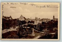 16515 O1401 Wittenberg 1911 - Ortsansicht mit Springbrunnen