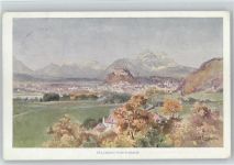 Salzburg von Parsch gesehen - Verlag Kerbel 1914 AK Compton, T. Künstlerkarte