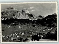 Wildhaus Kurgebiet Obertoggenburg Wildhaus mit Schafberg Feldpost Kuh