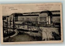 Leipzig - Hauptbahnhof , Straßenbahn 1916 AK - Stockflecken Bahnhof