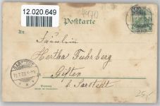 Bad Oeynhausen Litho 1903 AK Frau mit Harke Rechen - Trachten Schaumburg-Lippe