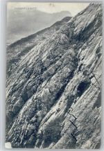 Zuspitzbrett Kletterer in der Mauer Bergsteiger 1913