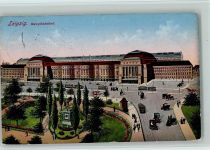 O7000 Leipzig Hauptbahnhof , Straßenbahnen 1912 AK Stempelspuren Bahnhof