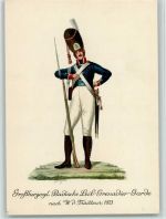 Deutsche Wehr am Oberrhein - Badische Leib Grenadier Garde Uniform Künstlerkarte
