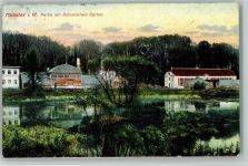 W4400 Münster , Westf Partie am Botansichen Garten Bahnpoststempel Zug 186 Zieher Ottmar