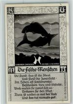 Die Fische Menschen AK Sternzeichen 1940