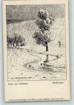 sign Hans von Volkmann - Herbstregen Künstler Künstlerkarte