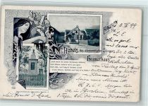 79688 W7862 Hausen im Wiesental - Jugendstil - Hebels Heimathaus u. Gedicht 1899 - Verlag Zanger Nr. 173 AK