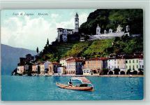 Morcote Lago di Lugano Boot mit Ruderer Ruderboot