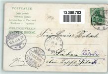 Zwerge und vermenschlichter Hase mit einer Schubkarre AK 2 Eckknicke Osterei 1903