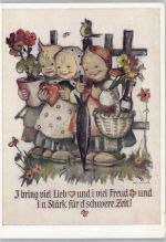 Nr. 5835 Verlag Josef Müller AK Regenschirm Hummel 1954