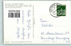 69488 W6943 Buchklingen , Odenw - Ortsansicht Gasthaus Grüner Baum Terrasse 3-bildaufnahme