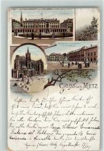 57000 Metz 1898 - Gruss aus - Theater, Paradeplatz