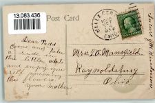 Birthday - Relief Druck Glückwunsch Auto 1909 Prägedruck