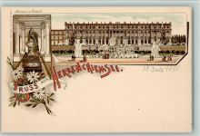 Gruss aus - Schloß Herrenschiemsee , sehr gute Erhaltung AK Adel Ludwig II 1895 Lithographie