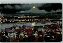 24937 W2390 Flensburg 1910 Mondschein Panorama