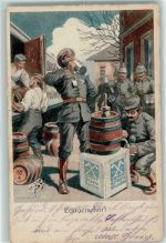 Hackerbräu WK I Propaganda sign. R. Lange Werbung Bier 1916 Künstlerkarte