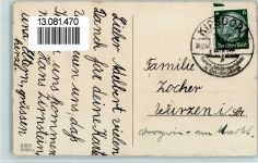 Neujahr - Kinder im Auto, Geldsäcke, kleine Stempelspur Glückwunsch Auto 1938