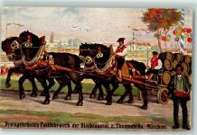 Preisgekröntes Festfuhrwerk der Brauerei Thomasbräu , Luftballons AK Werbung Bier 1912