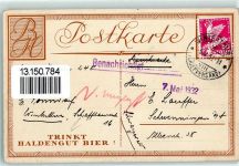 Haldengut Bier AK Werbung Bier 1932 Künstlerkarte