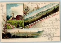 02681 O8609 Wilthen 1902 Lithographie Mönchwalderberg Turm