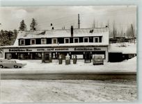 W3396 Torfhaus , Harz Hotel Hubertus Winter AK Tankstelle 1970