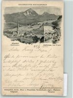 83313 W8227 Bad Adelholzen , Kr Traunstein, Oberbay Gebrauchsspuren Bayerisches Hochgebirge Siegsdorf Bahnhof Kirche Station Bergen